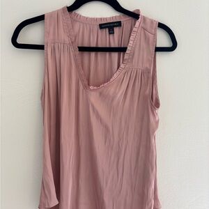 Banana Republic Pink Sleeveless Ruffled V-Neck Top - Size S
